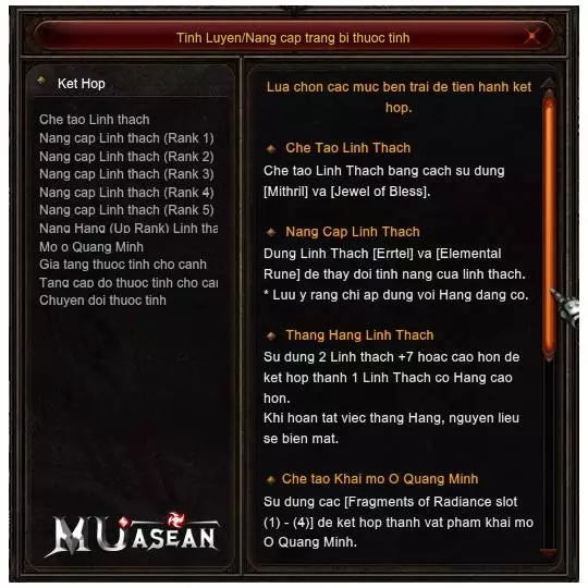 Sách thuộc tính MU & hướng dẫn về Pentagram MU 10 Slot 5